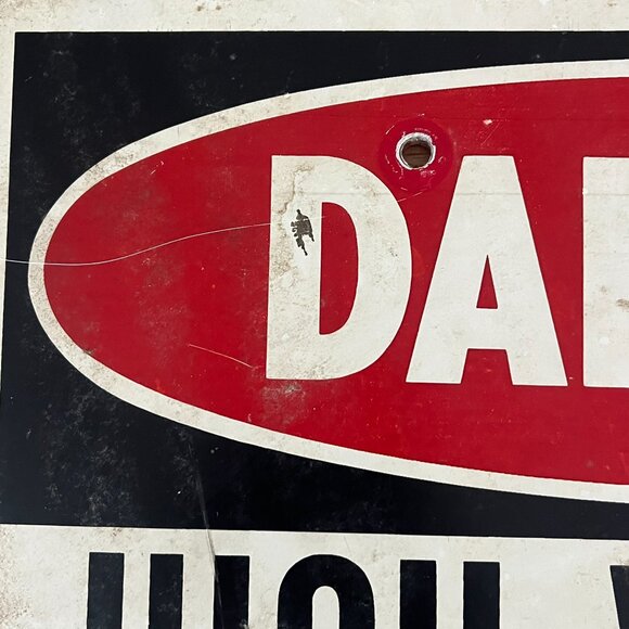 Vintage Work Sign Danger High Voltage Keep Away Garage Industrial Shop Man Cave - Picture 5 of 9